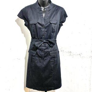 Banana Republic Navy Shirt Dress with Tie Waist